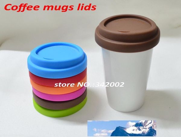 Toptan-Kahve kupa için silikon kapaklar, anti-toz mühür kapağı (sadece kapaklar için), Kupa için kahve kupa kapak sızdırmazlık kapağı, çevre dostu cam ldis