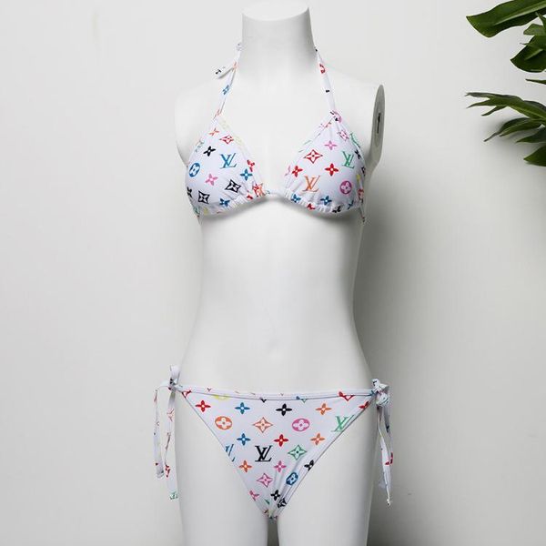 

letter designer bikini women fashion designer swimwear beach designer costume swimsuit bandage bathing suits tow-piece 6 styles, Silver