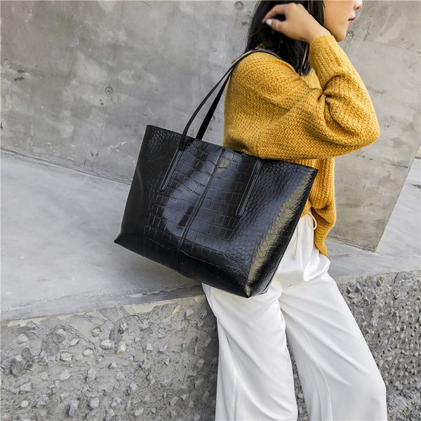 

alligator pattern shoulder bag women fashion large capacity totes women big capacity handbags purse tote bags hand bag #h30