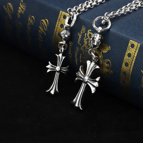 

punk wind necklace cross pendant necklace clavicle wild sweater chain men and women pendant classic necklace, Silver