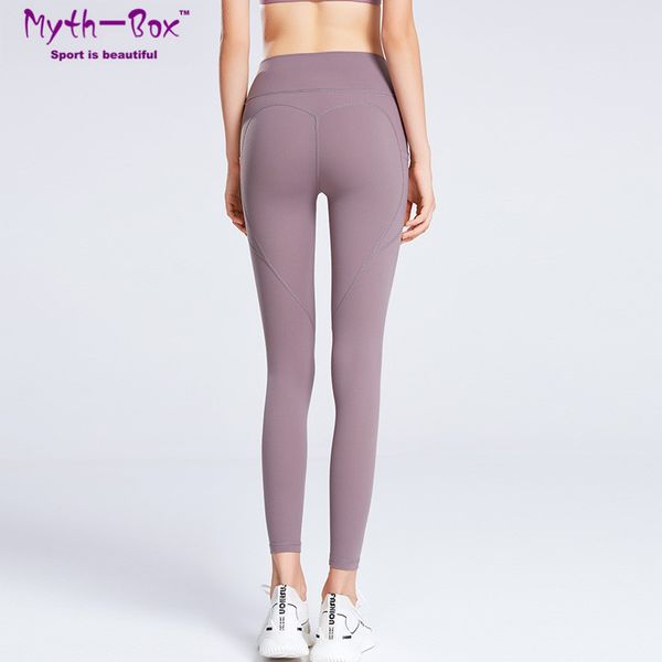 

yoga outfits high waist pant women peach shape sport leggings gym running trouser elastic workout fitness tight quick dry pocket leggins, White;red