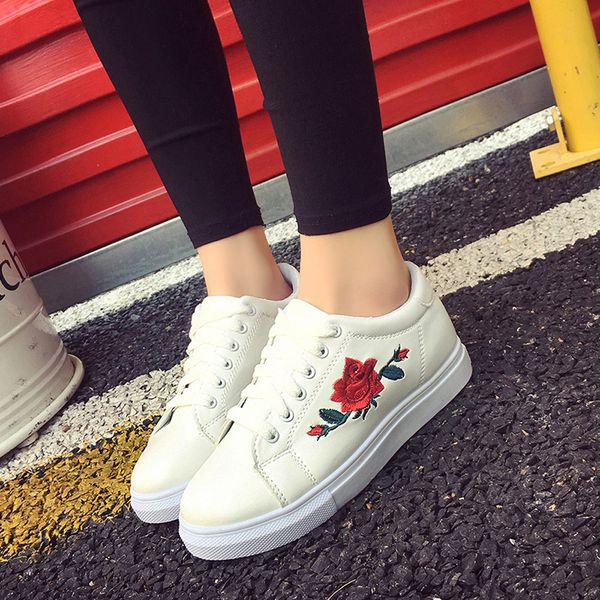 

2018 new fashion women's shoes straps sneakers embroidery flower shoes designer women leisure zapatos mujer, Black