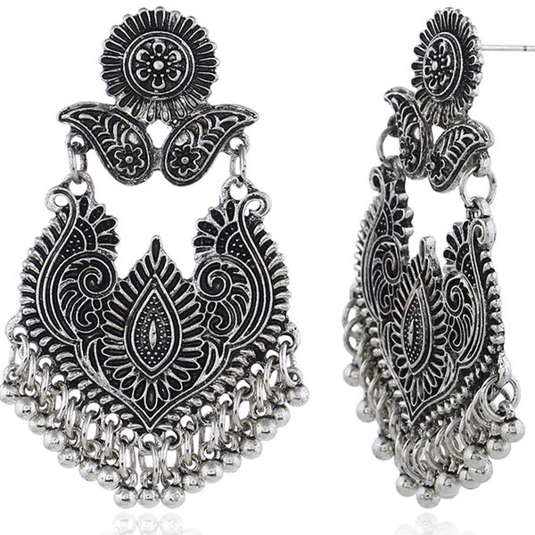 

europeans and americans exaggerated earrings exploded retro bead pendant earrings, Golden
