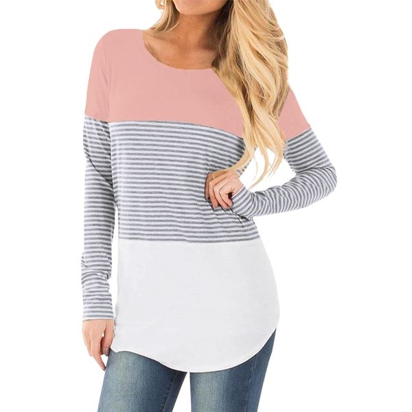 

nursing women striped long sleeve breastfeeding shirt winter for feeding maternity pregnancy clothes plus size 18dec12, White