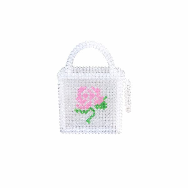 

2019 new vintage pebble bag pink rose tote ins hand-woven bag