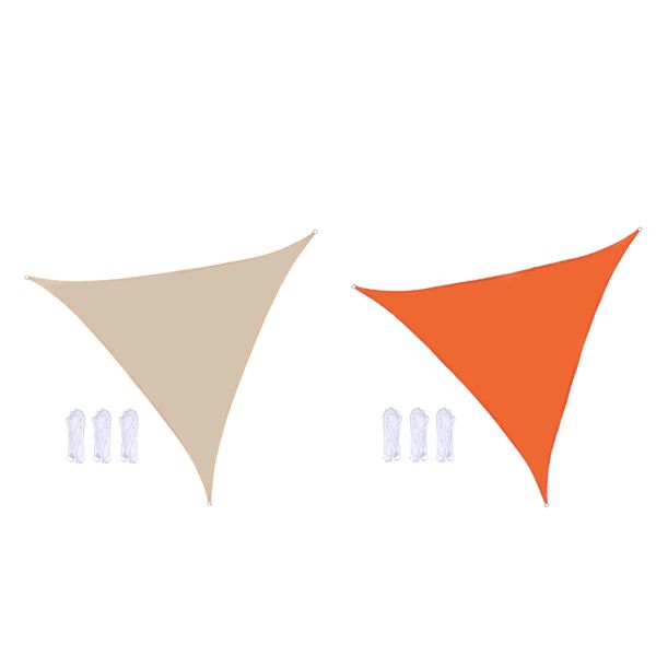 

2x waterproof sun shade sail canopy 118x118x118inch for backyard facility