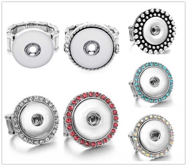 

7styles noosa chunk ginger snap button jewelry 18mm snaps button ring for women jewelry, Silver