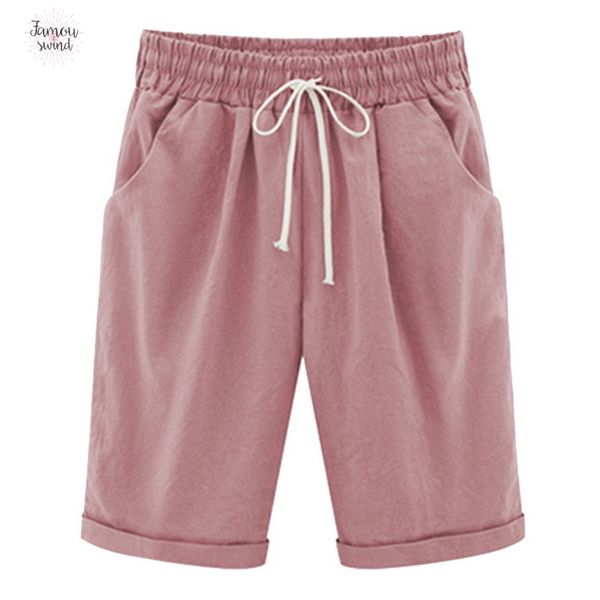 

летние straight колена шорты удобные карманные trouses женщин шорты плюс размер fivestrap вскользь шорты сыпучие, White;black