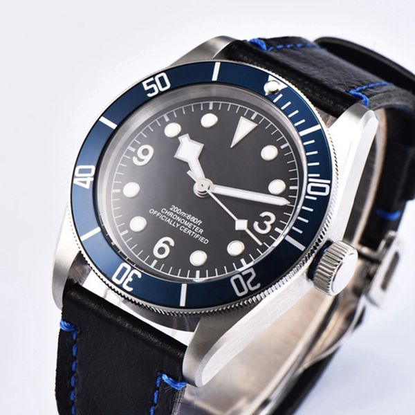 

luxury brand automatic men watch waterproof watch men mechanical male clock new sapphire crystal sterile dial wristwatch, Slivery;brown