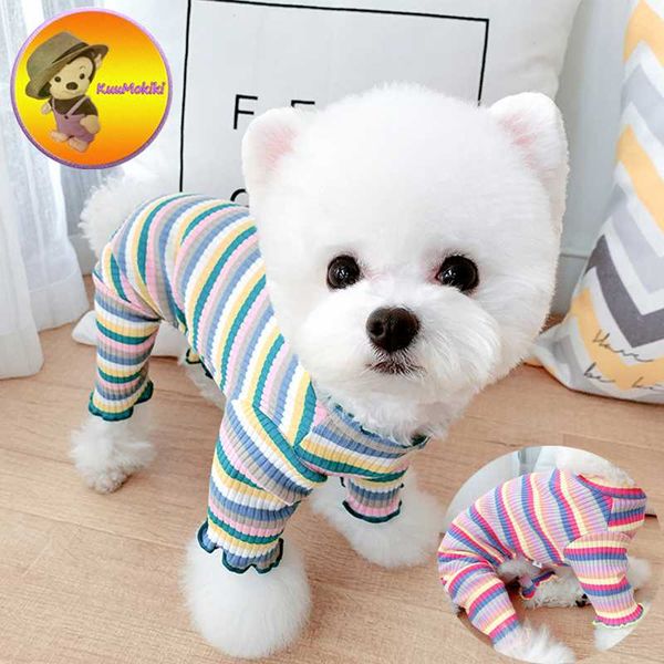 

three colors autumn winter pet overalls clothes dog striped jumpsuit pants apparel cat bib corduroy suspenders panty trousers