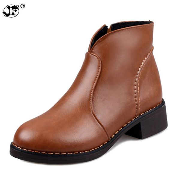 

2018 new fashion women boots motorcycle bota autumn winter boots leather women shoes pu, Black