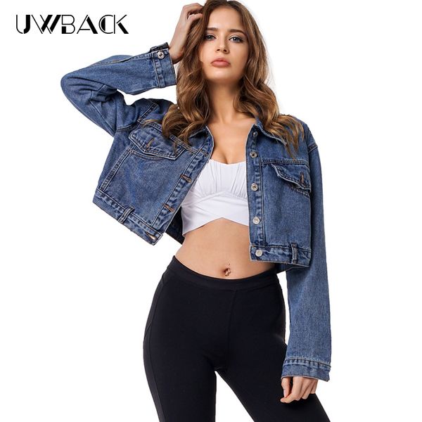 

2019 new autumn women's jacket jeans winter women's denim jacket casual loose coat short denim coat jeans chaqueta mujer db009, Black;brown