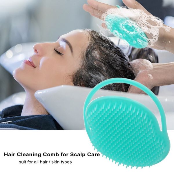 

hair cleaning comb washing shampoo comb hairbrush for scalp massage comb hair massager bath spa brushes, Silver