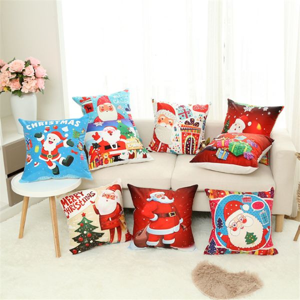 

aovoll christmas pillow cover cute cartoon santa claus pattern cushion living room decoration happy new year cushion cover