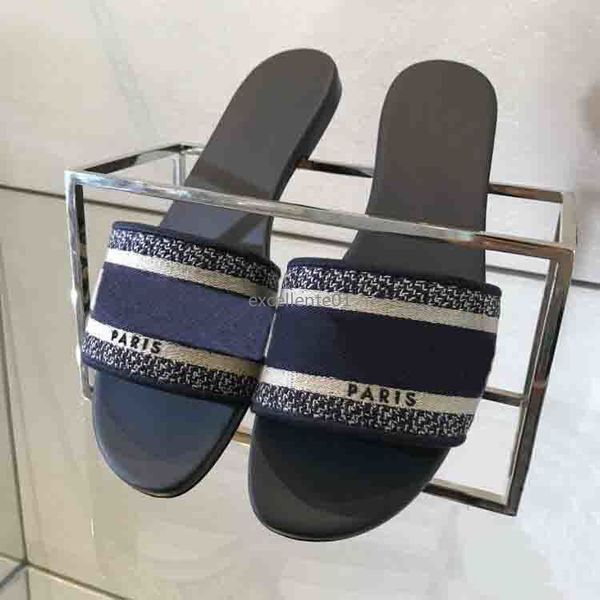 

париж женщин тапочки потертости летние сандалии пляжа slide тапочки девушки вьетнамки мокасины вышитые тапочки с коробкой, Black