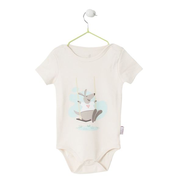 

red kangaroo baby organic cotton short sleeve bodysuits (18mt, White