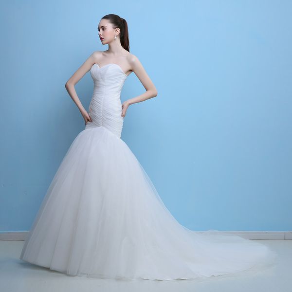 

новое поступление элегантный vestido де феста платье тюль русалка длинный стиль pleat платья роскошные платья выпускного вечера, Black