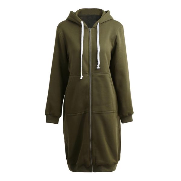 

5xl winter coats fashion autumn women long hoodies sweatshirts coat casual pockets zipper outerwear hooded jacket plus size harajuku, Black
