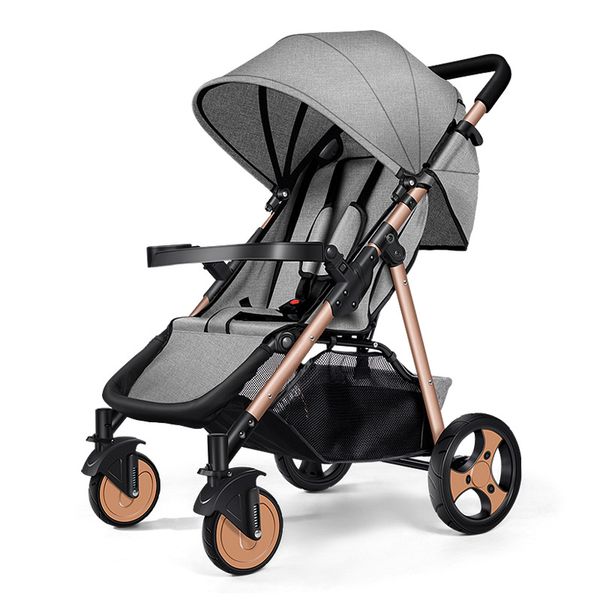 

6kg lightweight stroller baby pushchair foldable portable four-wheel high landscape baby stroller mom pink stroller trolley
