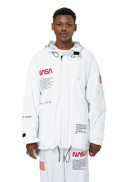 

2019nasa jointly astronaut heron preston function windbreak charge clothes loose coat men and women tide, Tan;black