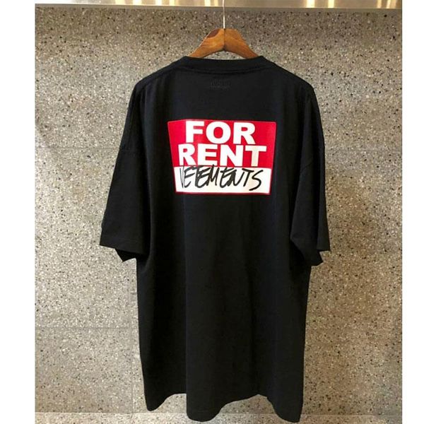 

vetements red letter vetements for t-shirts rent women short tees oversize summer style men t sleeve shirt jcbjs, Black
