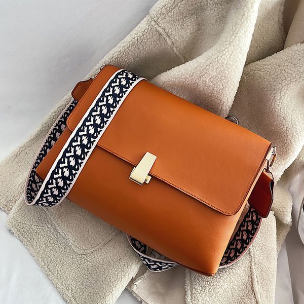 

solid color pu leather large crossbody bags for women 2020 fashion lock shoulder messenger bags female purses and handbags