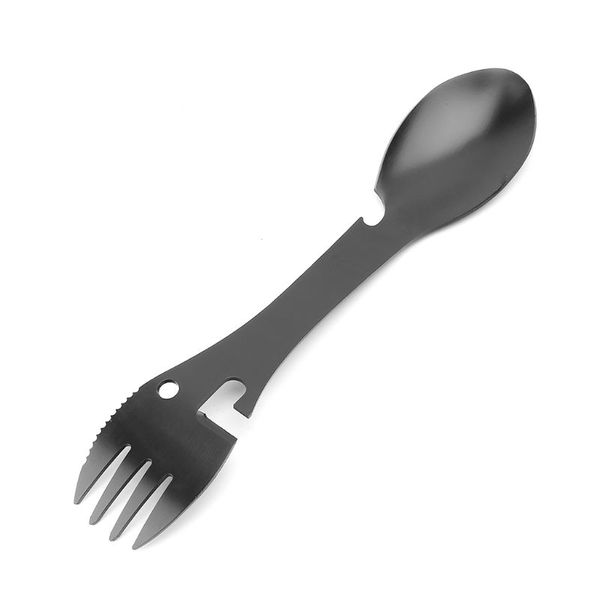 

multifunctional outdoor camping picnic spoon tableware fork ultralight pure spork fork bottle opener outdoor survival tool