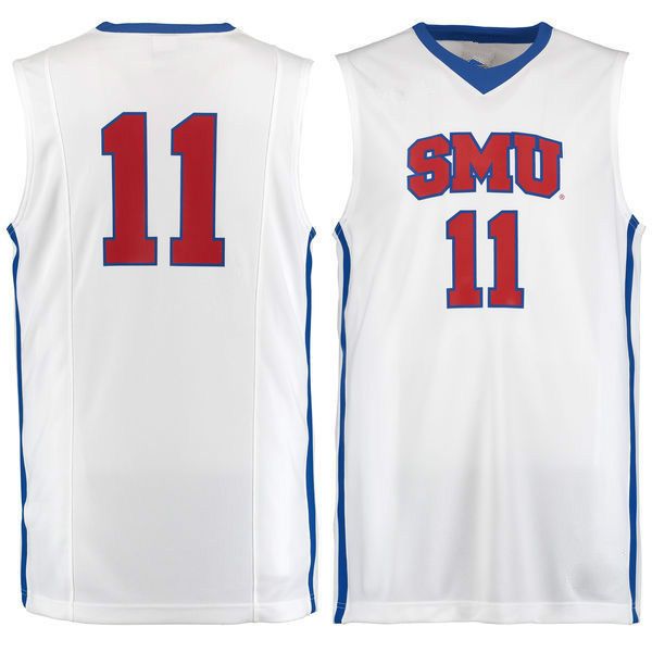 

NO.11 SMU Mustangs Men College Basketball Jersey embroidery Athletic Outdoor Apparel Mens Sport Jerseys Size S-3XL
