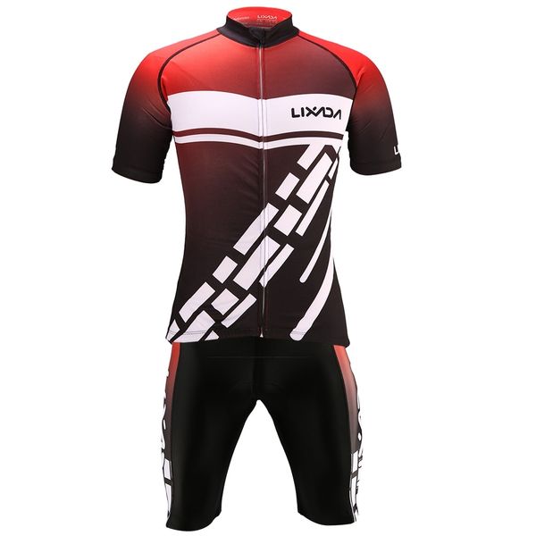 

2018 summer short sleeve quick dry short sleeve bicycle jersey shirt breathable 3d padded riding bib shorts tights pants, Black;blue