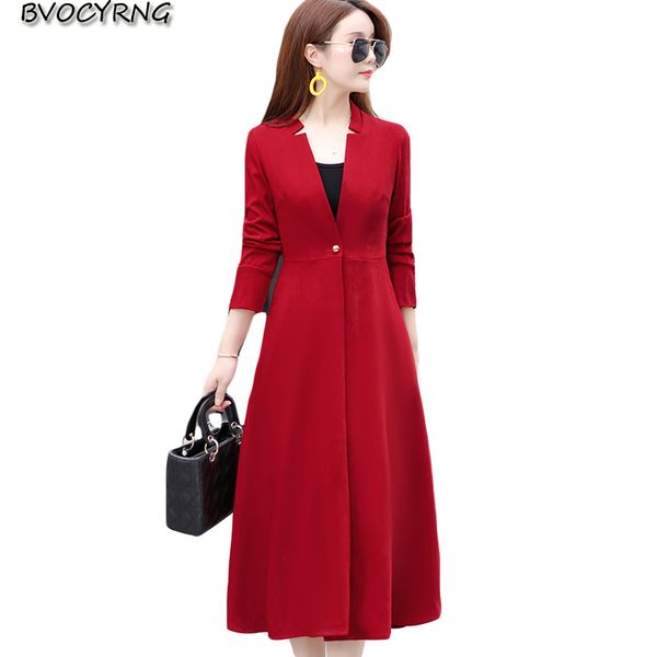 

solid color plus size windbreaker women long slim jacket 2019 new fashion high-end casual coat spring autumn female clothing, Tan;black