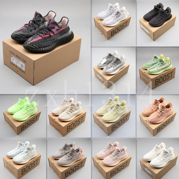 

with box kanye west yeezy yeezys yezzy clay v2 boost 350 hyperspace static 3m reflective men women running shoe 000010