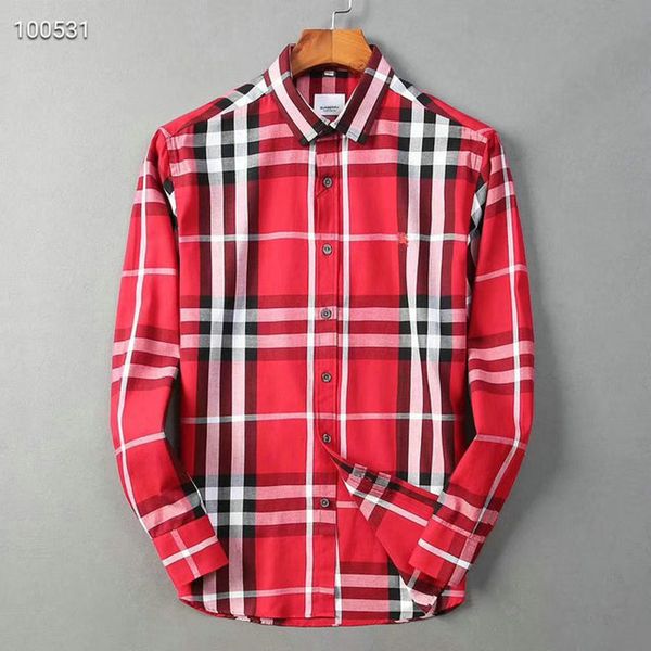 

bbr burb brand mens designer short sleeve shirts firmate dress shirts fashion casual luxury shirt plaid shirt homme button up 0032