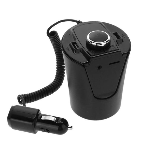 

cup holder wireless bt car mp3 music player fm transmitter kit dual usb port handsfor samsung lg