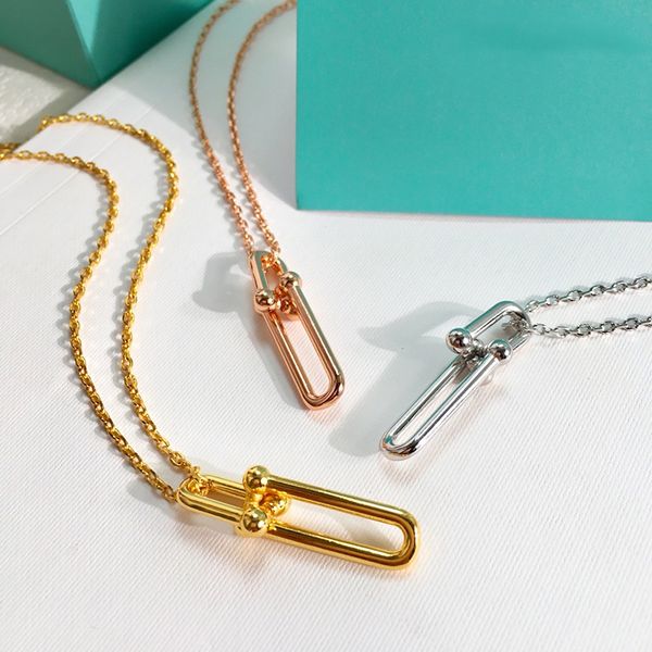 

brand pure 925 sterling silver jewelry for geometric line neckalce lock pendant horseshoe necklace cute pendants party necklace