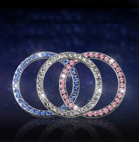 

the latest car stickers car decoration crystal diamond ring one button start switch button modified car accessories personalized decoration