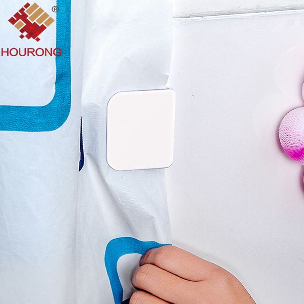 

hourong 2pcs shower curtain clip bathroom curtain buckle viscose fixed hook seamless sticky hooks prevent bathroom tool