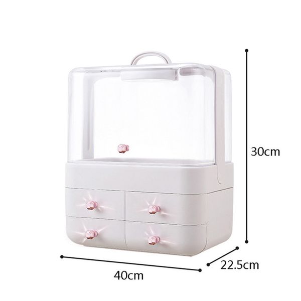 

makeup box net red with mirror large cosmetics storage box room table dust-proof net red cosmetics square storage