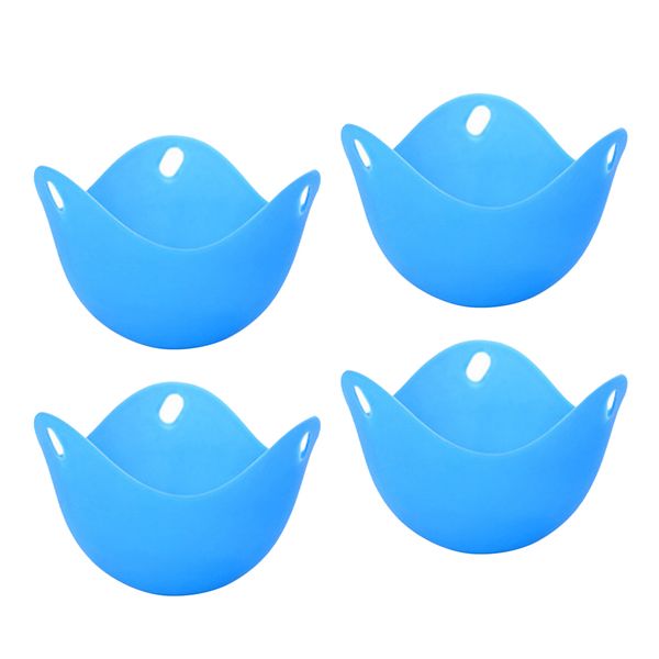 

8pcs silicone egg poaching cups stoveegg cooker for microwave blue