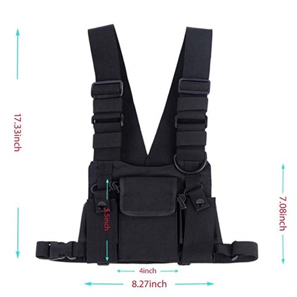 

Abbree Radio Chest Harness Жгут передний пакет Чехол Жилет Rig Сумка для рации Motorola Baofeng TYT Wouxun