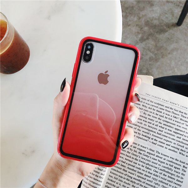 

latest colorful for iphone 7 plus rainbow case gradient color phone case hybrid pc+tpu 2in1 mobile cover for iphone 11 pro max