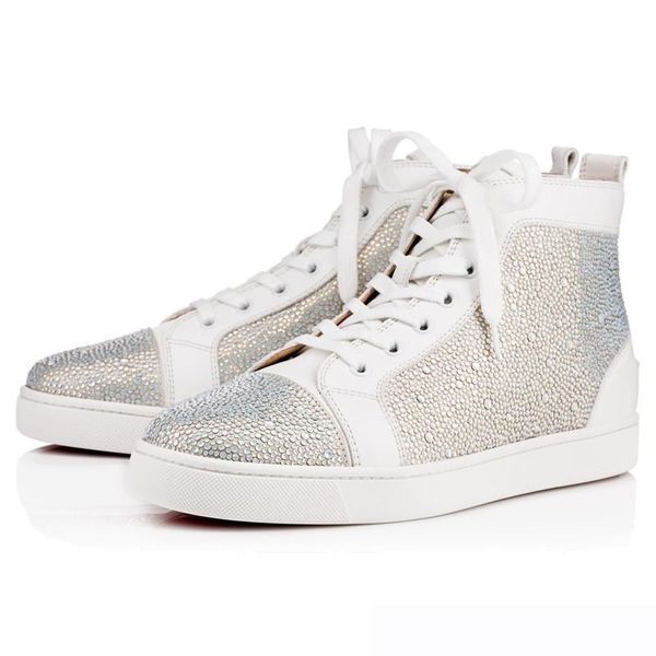 

ace designer fashion designer studded spikes flats shoes red bottom casual shoes men and women party lovers genuine leather sneakersl14, Black