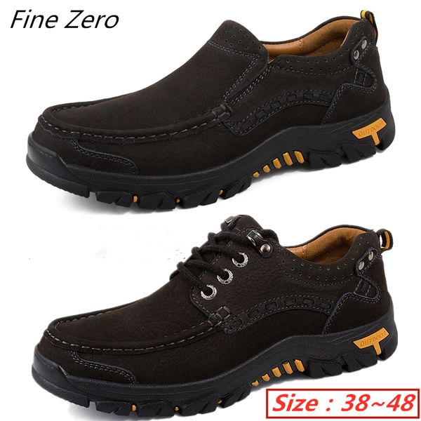 

big size 38-48 new men comfortable non-slip wear hiking shoes outdoor cowhide sneakers men breathable trekking hunting boots