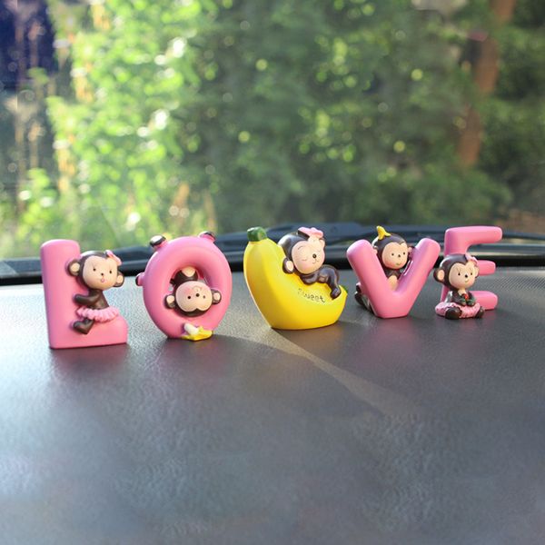 

car ornaments cartoon love banana monkey doll and anti-slip mat for auto products decoration home interior accessories for cars
