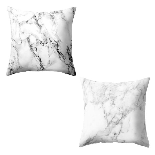 

2x marble square pillow case skin-friendly throw pillow case 18x18inch decor