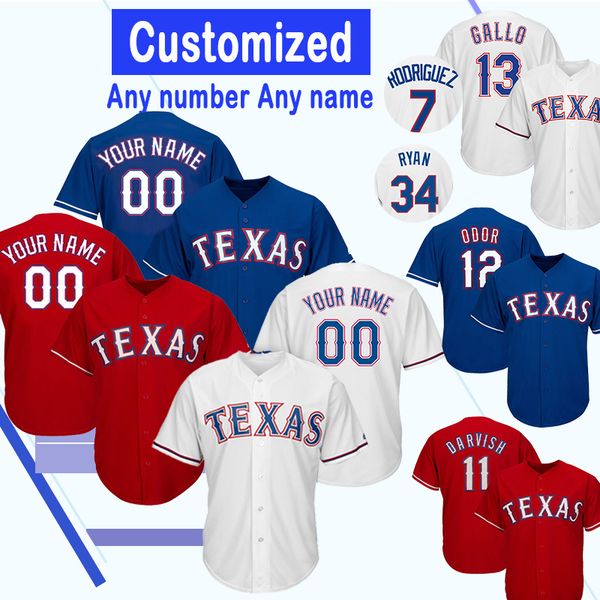 

Customized Texas 13 Gallo 23 Minor Ranger 24 Hunter Pence 1 Elvis Andrus 12 Rougned Odor 17 Shin-Soo Choo 30 Nomar Mazara Baseball Jerseys