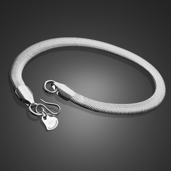 

stylish 925 sterling silver bracelet for men chic design snake-shaped bracelet real silver chain gentleman popular jewelry, Black