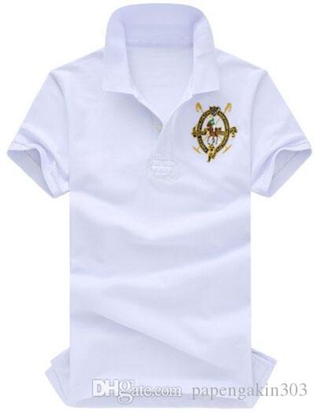 

deal new men business casual polo shirts cotton nautica tee shirt homme slim fit short-sleeve camisa tennis sport jersey white, White;black