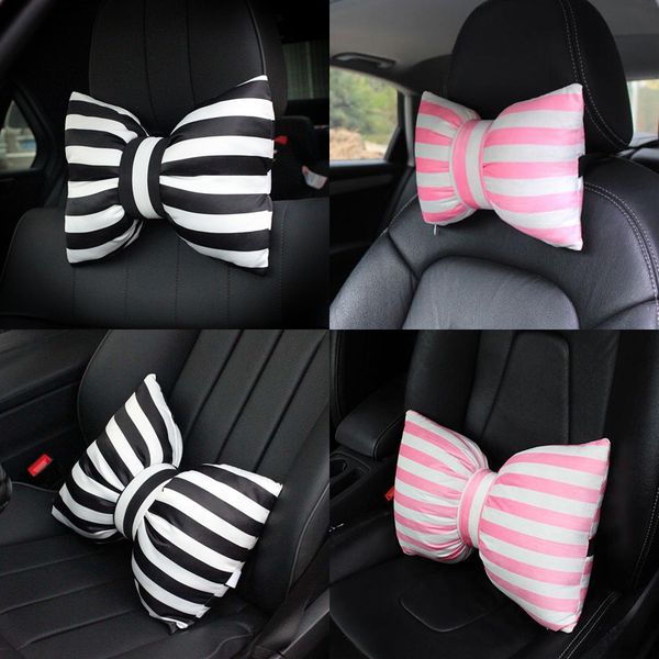 

глава сиденья cute нашивки bowknot автомобиль шея подушка подголовник креативного авто безопасность подушка талия поясничная поддержка для ж