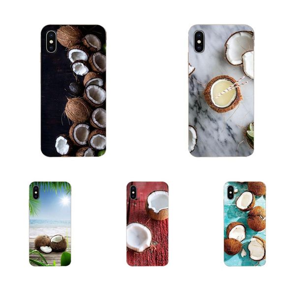 

custom fruit coconut in blue sky beach sand for huawei p7 p8 p9 p10 p20 p30 lite mini plus pro y9 prime p smart z 2018 2019