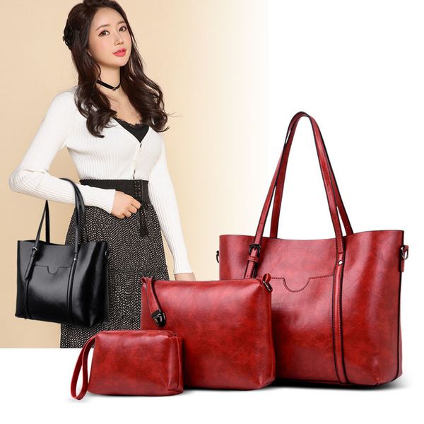 

2020 spring new female bag three-piece daughter-in-law bag tide korean simple wild messenger handbag shoulder